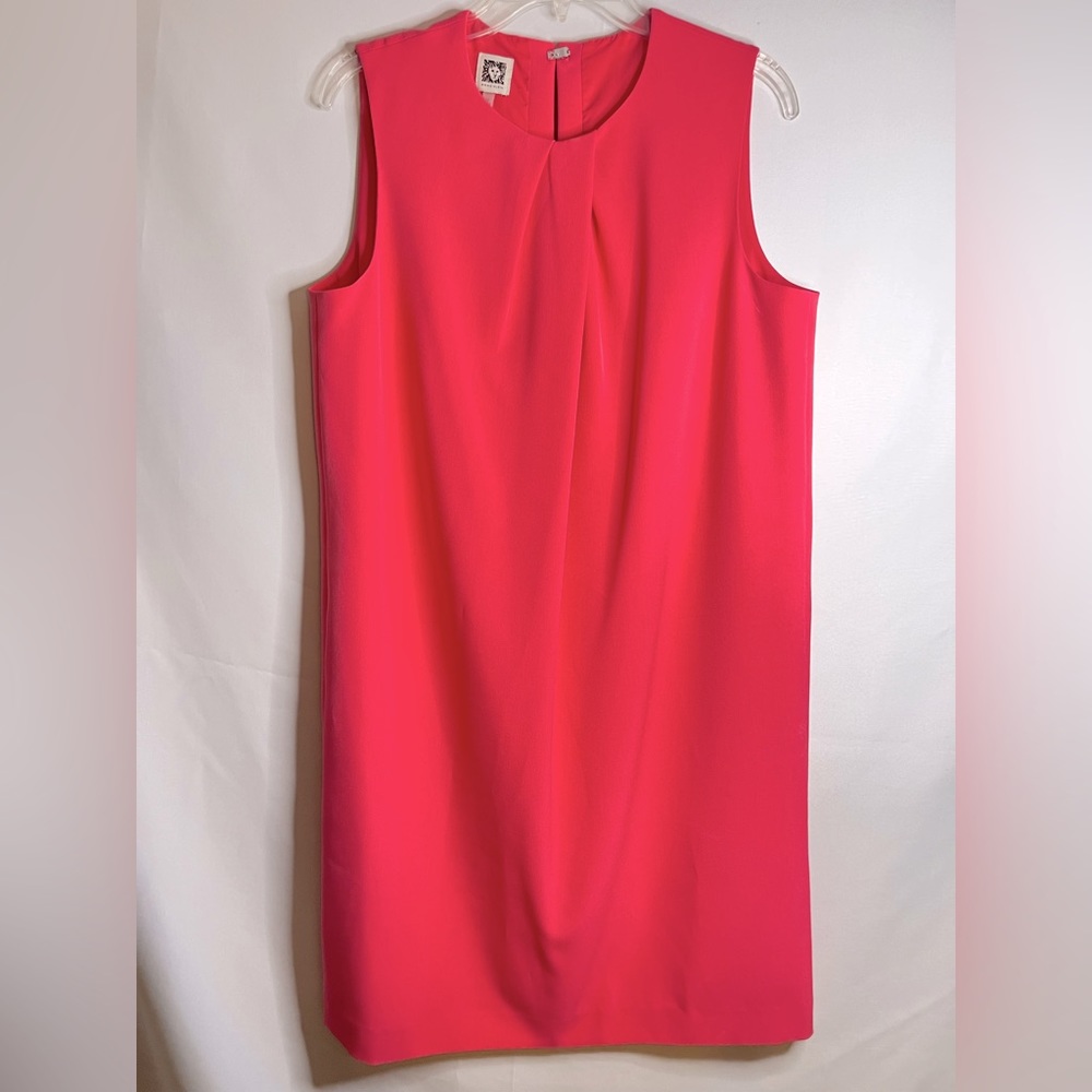 Anne Klein hot pink knee length shift dress sz 12